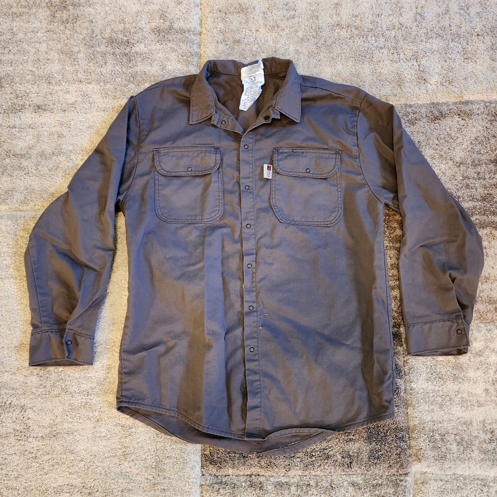 Chicago Protective Apparel FR Work Shirt L Gray HRC2 2112 Flame Resistant